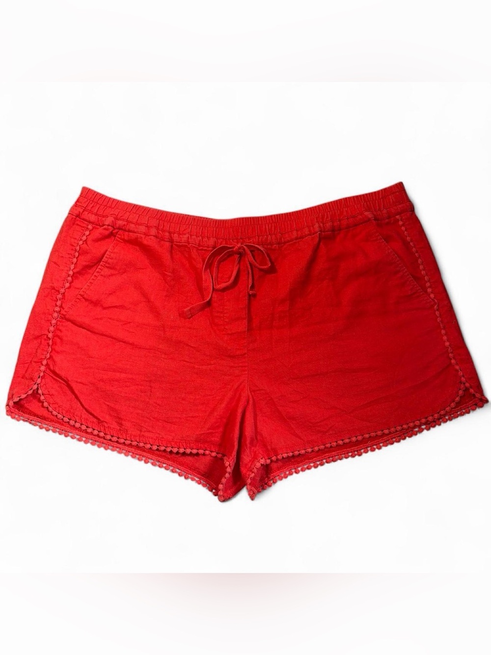 LOFT Coral-Orange Elastic Waist Running Shorts